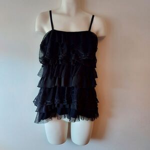 TEMPERANCE ruffle lace tank top